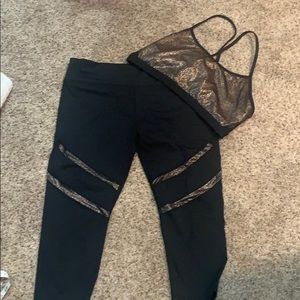 Fabletics glitter leggings and sports bra set